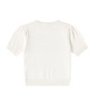 Жаккардовый хлопковый свитер Эльвира Bonpoint, Blanc Naturel - фото 4