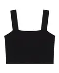 Женский вязаный кроп-топ на бретелях Maje, черный - фото 6