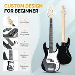 Электрогитара-бас Glarry GP с 5 струнами, черная - фото 3