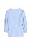 Блуза Marks & Spencer BUTTON DOWN PUFF SLEEVE, Blue Mix/Blue - фото 5