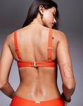 Оранжевый лиф бикини со складками KBX Swim - фото 3