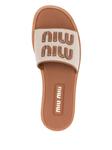 Miu Miu шлепанцы с логотипом, коричневый - фото 4
