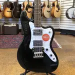 Бас-гитара Squier Paranormal Rascal HH Metallic Black с металлической окраской грифа в тон корпуса - фото