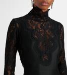 Платье макси с кружевной отделкой Rabanne, черный - фото 4