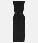 Платье миди из твида Erdem, черный - фото