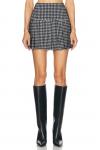 Плиссированная мини-юбка Norma Kamali, цвет Large Houndstooth - фото