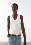 Топ SLEEVELESS Massimo Dutti, белый - фото