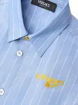 Полосатая рубашка Versace Kids, синий - фото 3