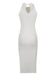 Платье-халтер в рубчик HINNOMINATE, белый - фото 2
