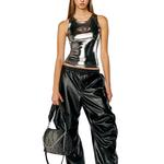 Футболка-майка женская серебристая DIESEL - фото 3