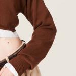 Свитер женский красно-коричневый Miu Miu - фото 6