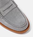 Замшевые мокасины Tod's, Grigio Elephant - фото 5