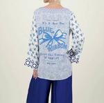 Туника Амальфи белого/синего цвета Me369 - фото 2