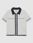 Детская рубашка на молнии Baxter Reiss, White/Navy - фото 2