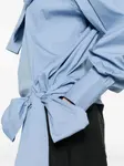 Шелковая рубашка с запахом и завязками Plan C, синий - фото 5