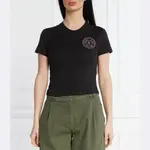 Укороченная футболка Versace, черный - фото