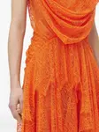 Платье с драпированным кружевом Alexander McQueen, оранжевый - фото 4