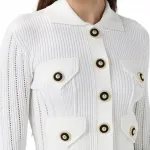 Рельефный кардиган BALMAIN, белый - фото 7