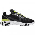 Кроссовки Nike Wmns React Element 55 SE Black Lemon Venom, черный/белый/зеленый - фото