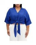 Рубашка Plus Size Rosie CITY CHIC, синий - фото