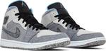 Кроссовки Air Jordan 1 Mid Crater Grey University Blue, серый - фото 8