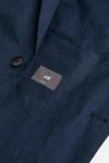 Пиджак H&M Slim Fit Linen, тёмно-синий - фото 4