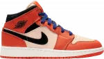 Кроссовки Air Jordan 1 Mid SE GS Team Orange, оранжевый - фото