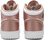 Кроссовки Air Jordan 1 Mid GS White Rose Gold, розовый - фото 6