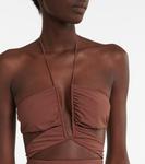 Мини-платье с халтернеем Nensi Dojaka, коричневый - фото 4