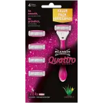Wilkinson Sword Quattro For Women бритва, 1 шт. + картриджи, 4 шт./1 уп. - фото