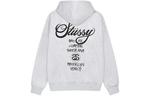 Футболка с капюшоном на молнии World Tour Stussy, серый меланж - фото