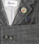 Клетчатый фланелевый блейзер Ginevra Bonpoint, Gris Chine Moyen - фото 2