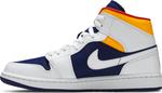 Кроссовки Air Jordan 1 Mid White Deep Royal Blue, белый - фото 3