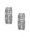 Серьги-Кольца с кристаллами серебристого оттенка 2028, white - фото 2