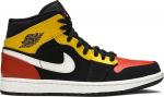 Кроссовки Air Jordan 1 Mid SE Amarillo, черный - фото