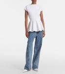 Топ с баской Alaïa, Blanc - фото 2