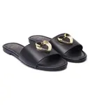 Кожаные тапочки Love Moschino, черный - фото 3