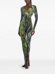 Roberto Cavalli комбинезон с принтом, зеленый - фото 3