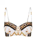 Верх от бикини с черно-белым узором Camilla, белый - фото