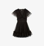 Мини-Платье из тюля с V-образным вырезом The Kooples, черный - фото