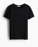 Футболка H&M Ribbed, черный - фото