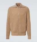 Кардиган из шерсти и кашемира на молнии Brunello Cucinelli, Medium Brown - фото