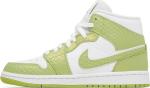 Кроссовки Wmns Air Jordan 1 Mid SE Green Python, белый - фото 3