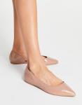 Бежевые лакированные балетки широкого кроя Virtue d'orsay ASOS DESIGN - фото 4