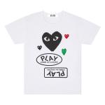 Футболка Comme des Garçons PLAY Multi Logo Short-Sleeve T-Shirt 'White', белый - фото