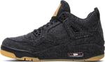 Кроссовки Levis x Air Jordan 4 Retro GS Black Denim, черный - фото 3