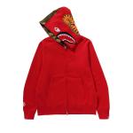 Худи BAPE 1st Shark Full Zip Hoodie, Red - фото 3
