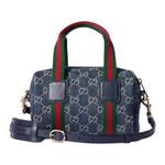 GUCCI Мини джинсовая сумка унисекс синяя - фото 3