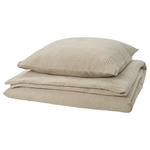 Пододеяльник и наволочка, серо-бежевые, 155x220/80x80 см IKEA Schersmin - фото