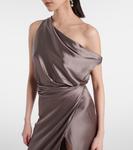 Асимметриное платье из шелкового атласа с драпировкой The Sei, Smog - фото 4